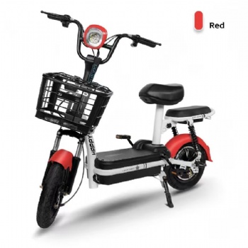 City Electric Bicycle 350W 48V E-Bike Mobile Commuter Moped Scooter with Basket and Passenger Seat Fleet Adult Electric Bike Pink