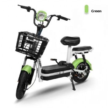 Classic Black and White Electric Bicycle 48V E-Bike 2 Seater City Moped Scooter with Cargo Basket and Passenger Backrest Adult Electric Bike